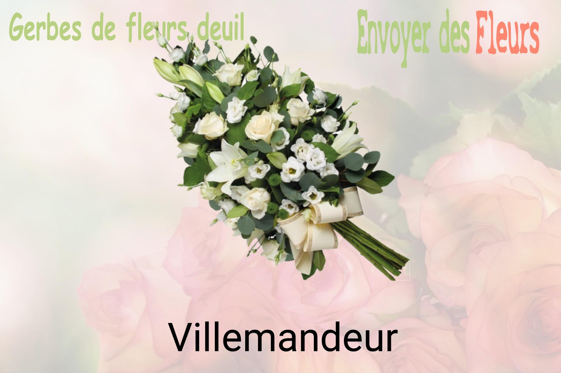 Gerbe de fleurs de deuil livrée à Villemandeur
